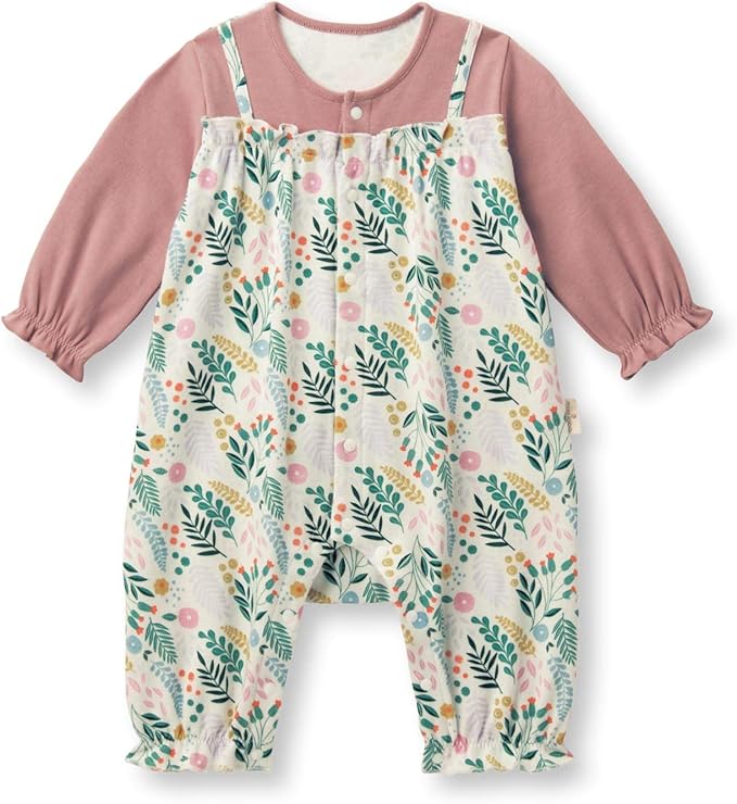 Amazon Co Jp ベルメゾン ロンパース 女の子 長袖 レイヤード風 ミニラボ ベビー用 ロンパース カバーオール 服 ファッション小物