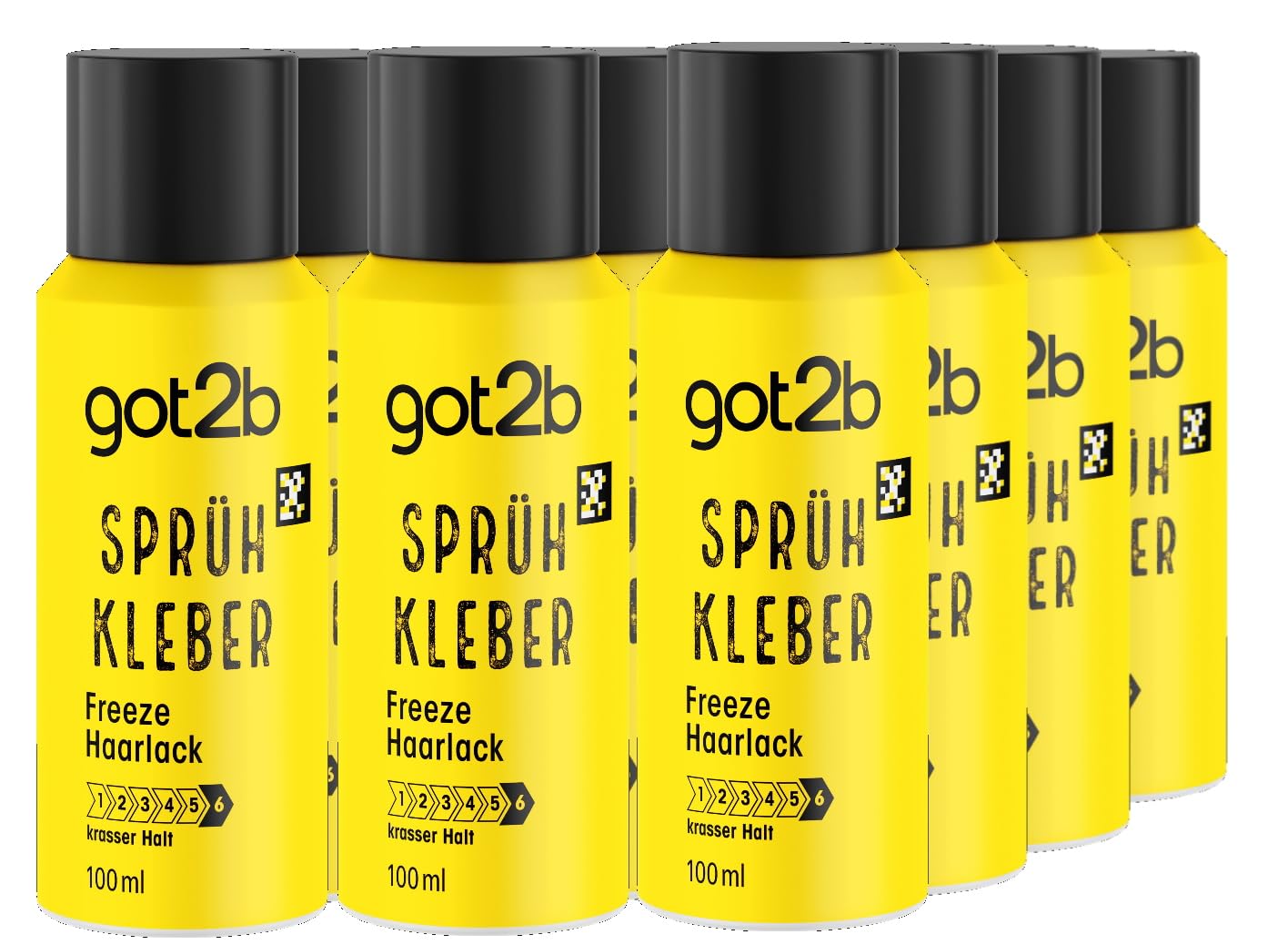 got2b Freeze Haarlack Sprüh Kleber Halt 6 (12x 100 ml), 72 h Haarspray für ultra starke Haarstylings, ohne zu verkleben oder auszutrocknen, fixiert bis zur nächsten Haarwäsche