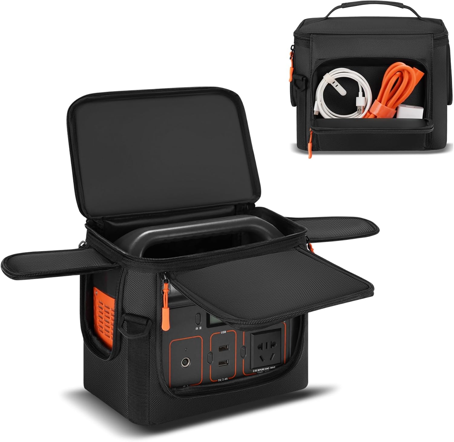 Carrying Case Compatible with Jackery Explorer 300/300 Plus/290/290 Plus/240/240 v2 - Protective Soft Bag with Multiple Pockets for Portable Power Station Accessories