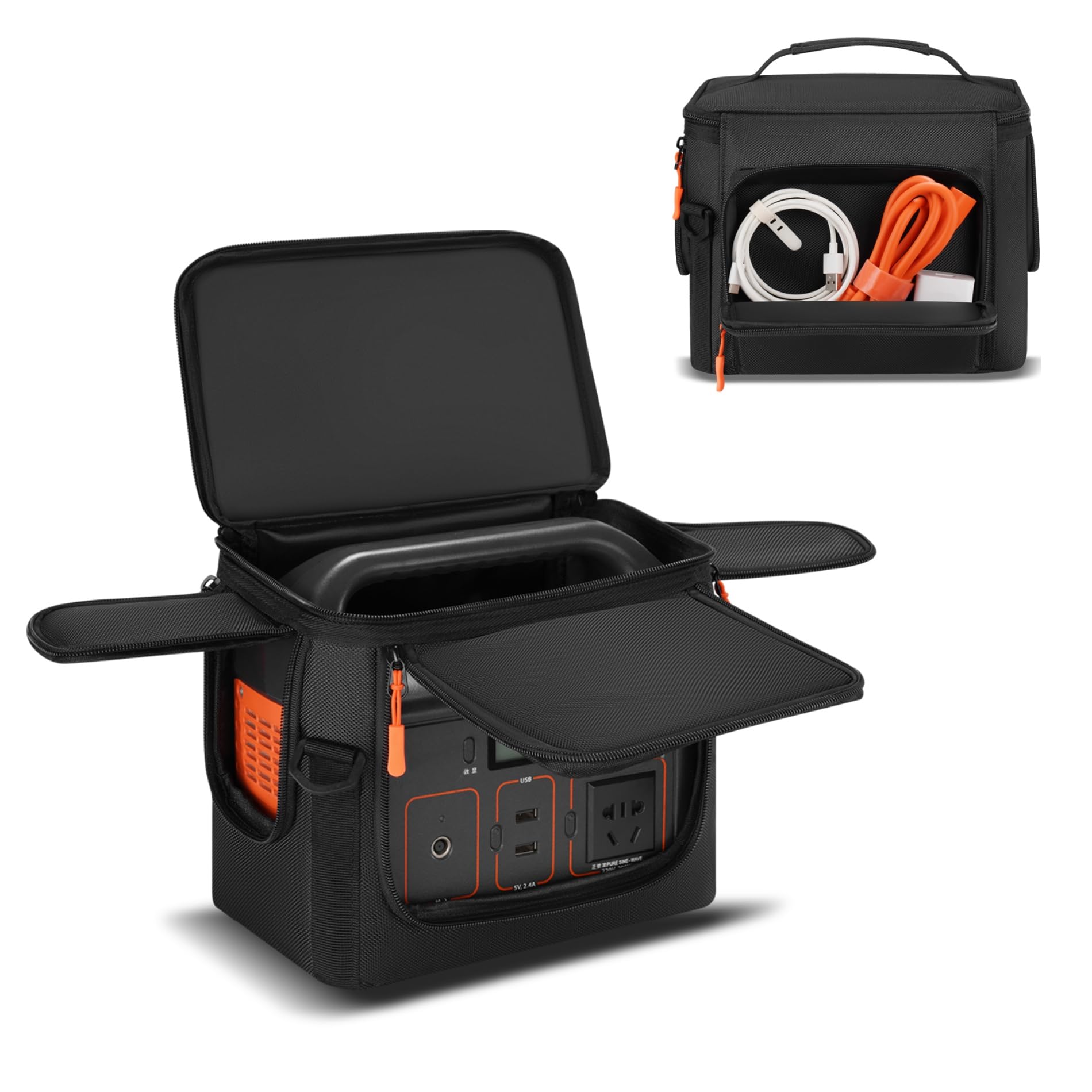 Cxinesbag Carrying Case Compatible with Jackery Explorer 300/300 Plus/290/290 Plus/240/240 v2 - Protective Soft Bag with Multiple Pockets for Portable