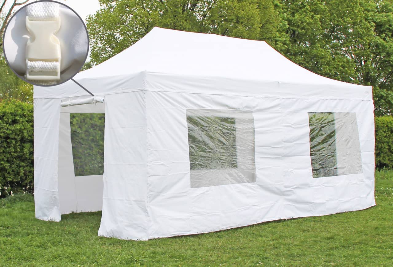 Stabilezelte Faltpavillon 4x8 Meter Professional ohne Fensterseiten schwarz