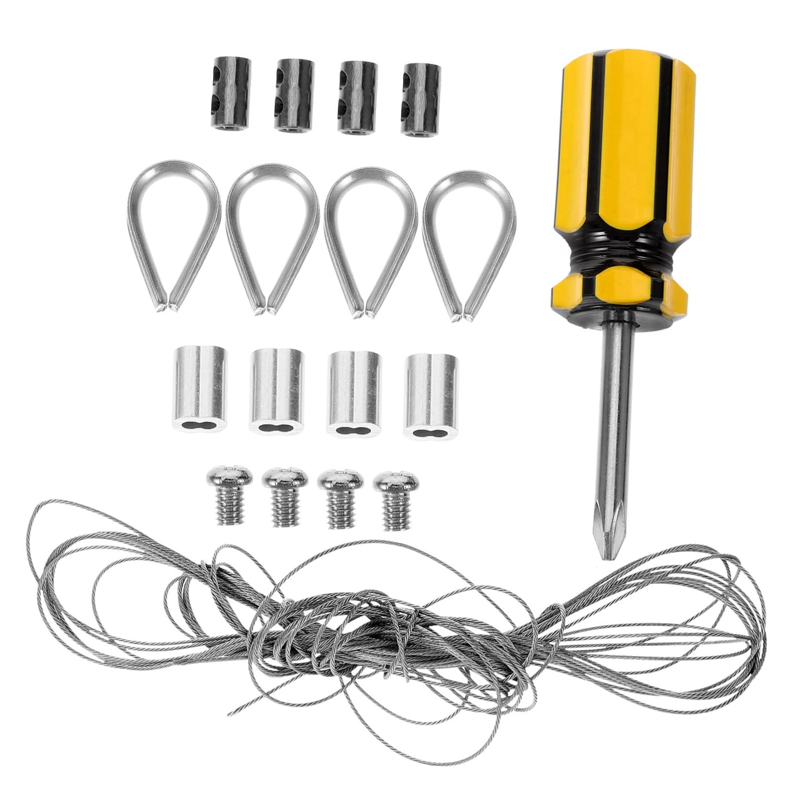 ARTIBETTER 1 Set Wire Rope Cable Kit Stainless Steel Cable Stainless Steel Rope Thimble Rigging Wire Rigging Thimble for Rope Cable Rigging Steel Wire Rope 304 Stainless Steel