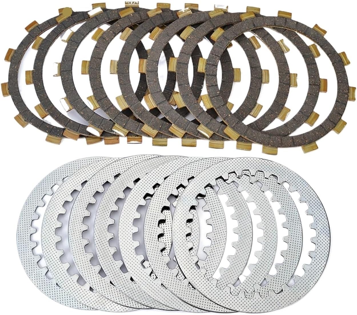 Engine Carbon Fiber Clutch Friction Plates Discs Kits Compatible with Yamaha SRX400 SRX600 SZR660 XT400E Artesia XT600E YFM660RLE Raptor 660