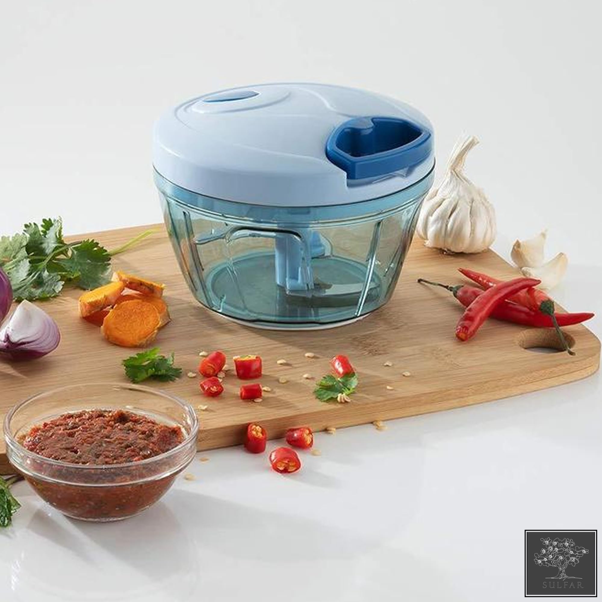 Sulfar Combo of Manual Stainless Steel Food Chopper & Vegetable Negi Cutter 4