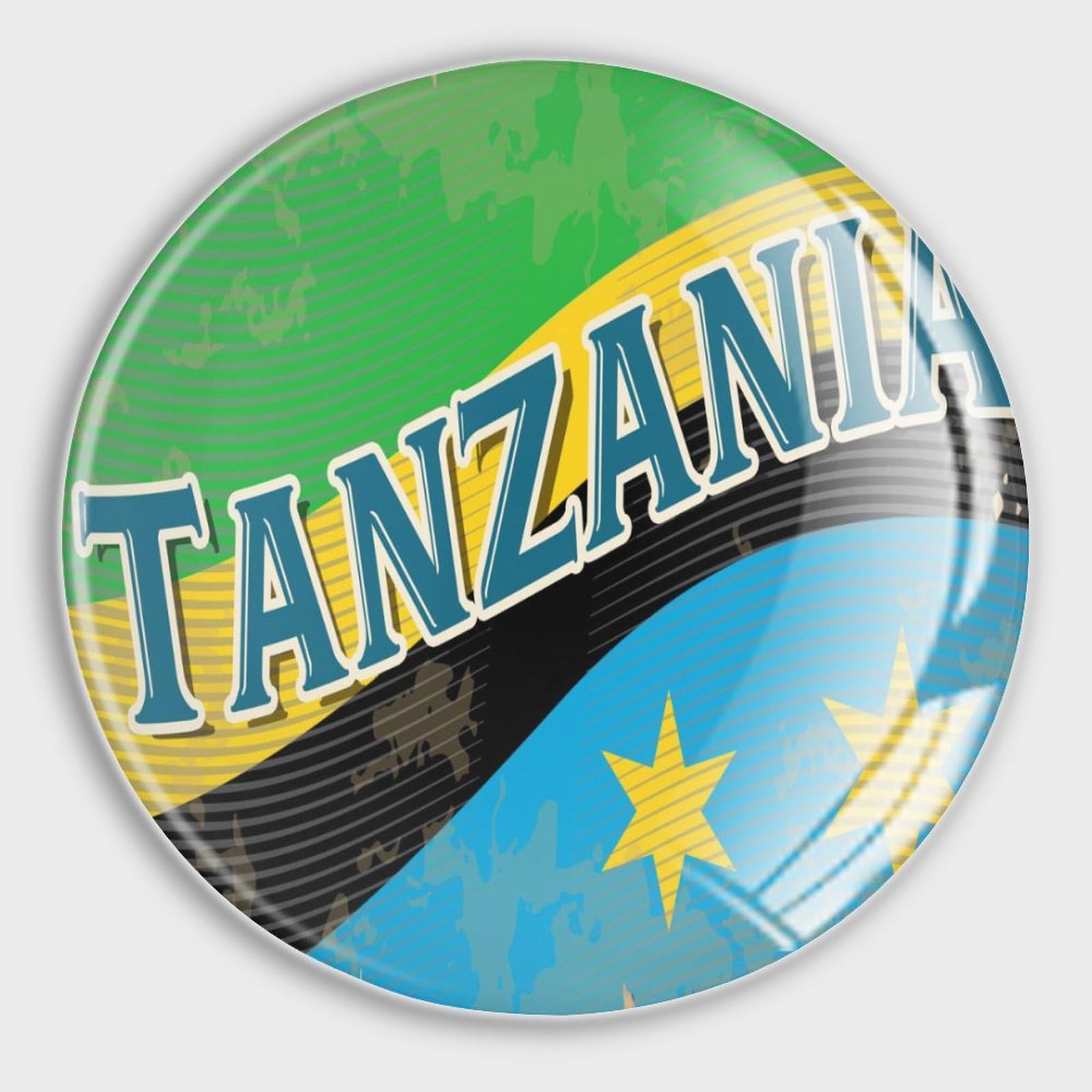 Aimant de frigo Tanzanie en verre bombé à magnétisme supérieur