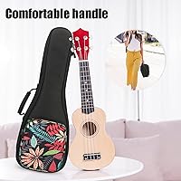 Vista 2 de MUINS Estuche para ukelele, 21 23 26 30. Estuche duradero y colorido para ukelele con acolchado más grueso para soprano, concierto, tenor con dobles