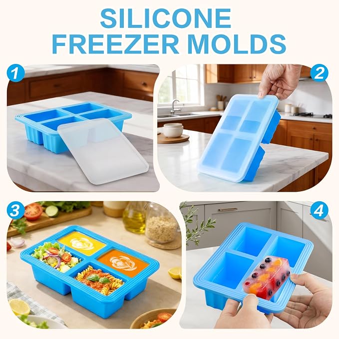 Pack de 2 moldes de silicona para sopa con tapa miniatura 7
