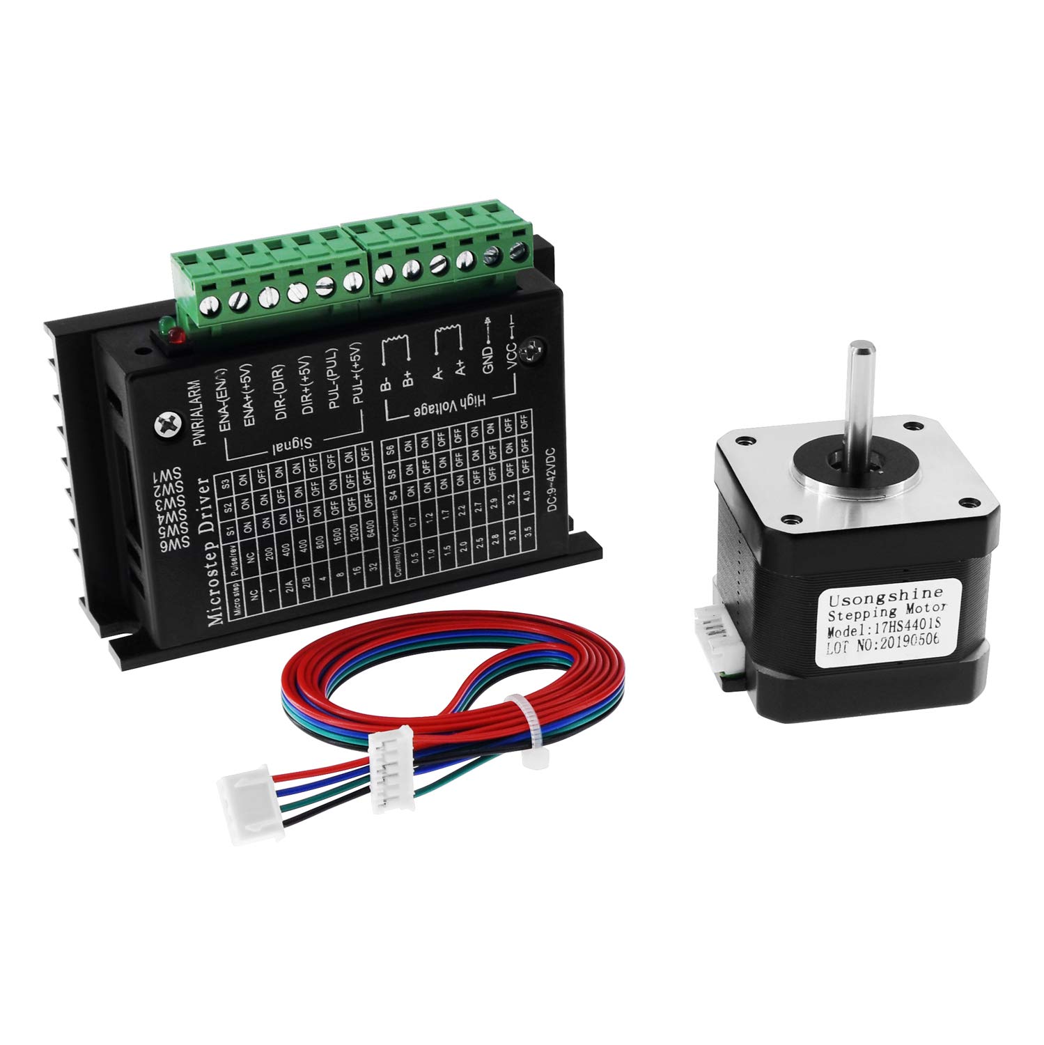 Twotrees Nema 17 Moteur pas à pas + Moteur pas à pas, TB6600 4A 9-42V Nema 17/23 Contrôleur CNC Hybride unitaire - Version améliorée