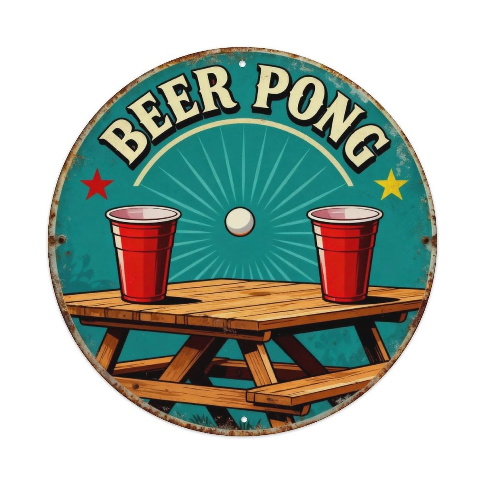 Beer Pong Party Sign Metal Tin Sign Plaque