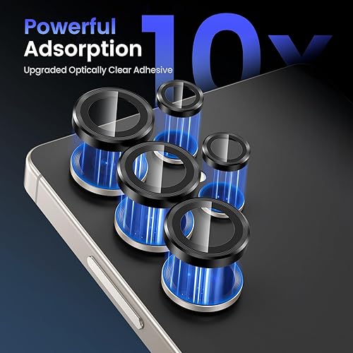 Miniatura 35 de Tensea Protector de lente de cámara compatible con Samsung Galaxy S25 Ultra, protector de pantalla de vidrio templado 9H, anillo individual