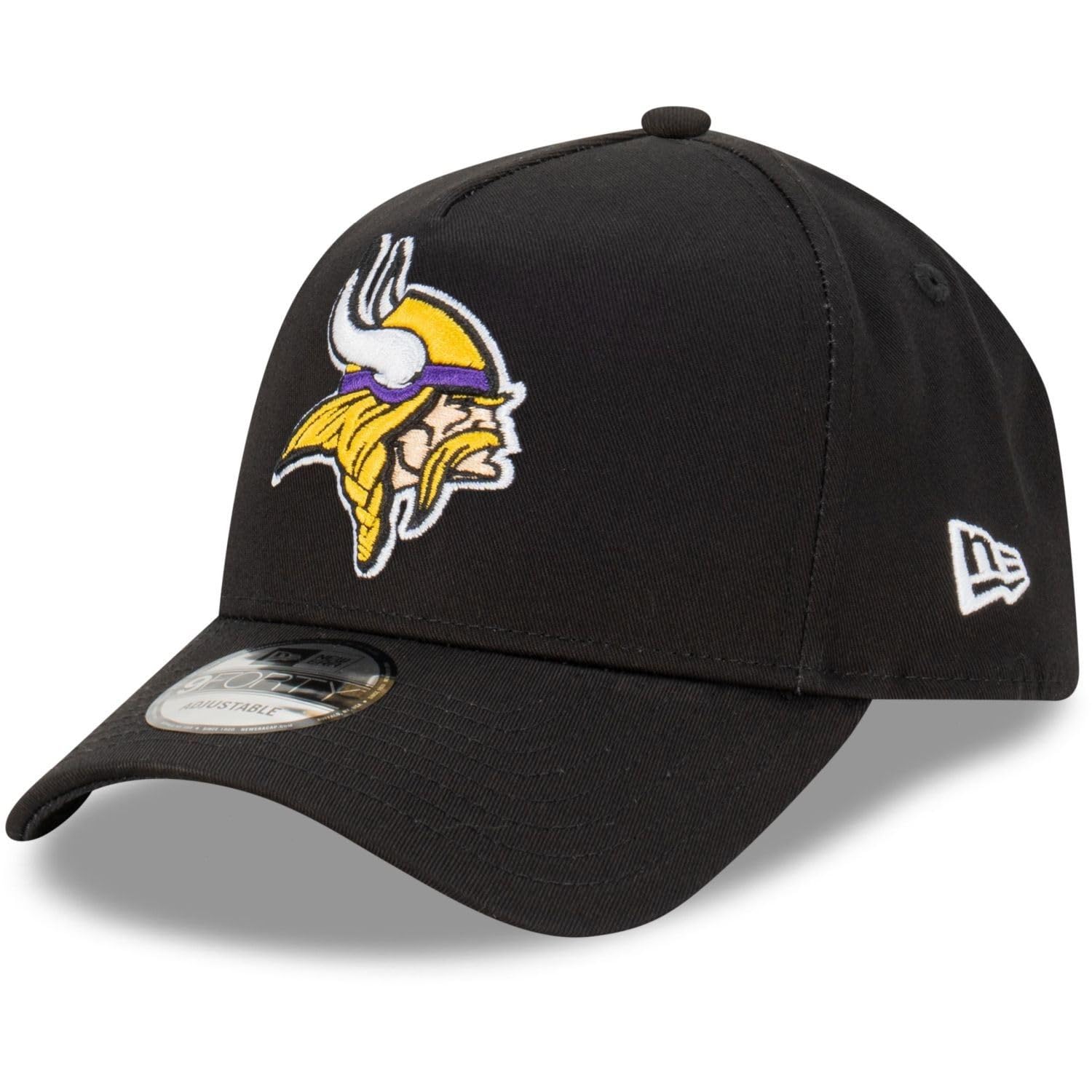 New Era Minnesota Vikings NFL Evergreen Black 9Forty Adjustable A-Frame Cap