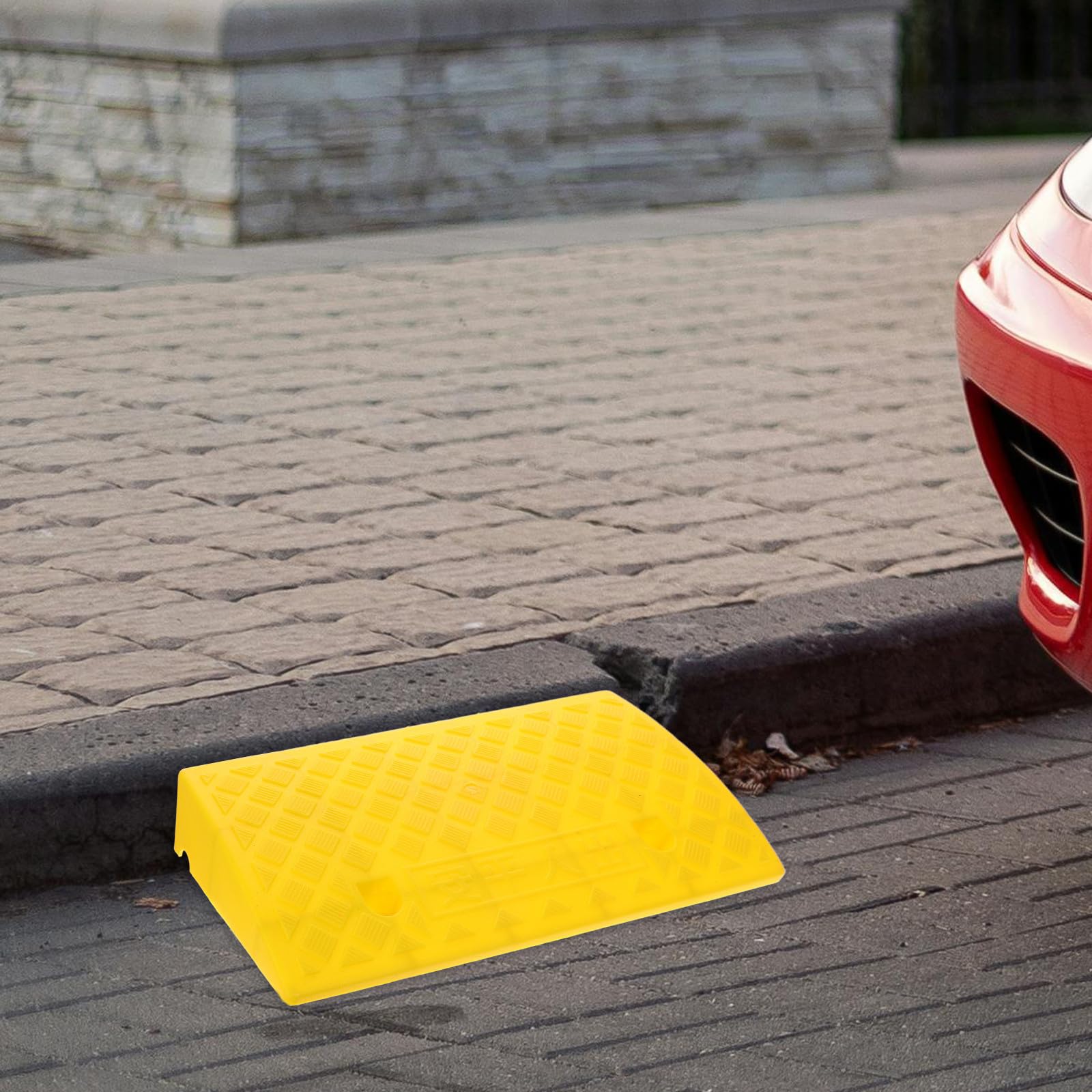 INOOMP Rampa de Entrada de Plástico Portátil y Resistente para Coches y Motocicletas, Antideslizante Excelente Resistencia Presión, Adecuado para Bordillos y Rampas de Acceso