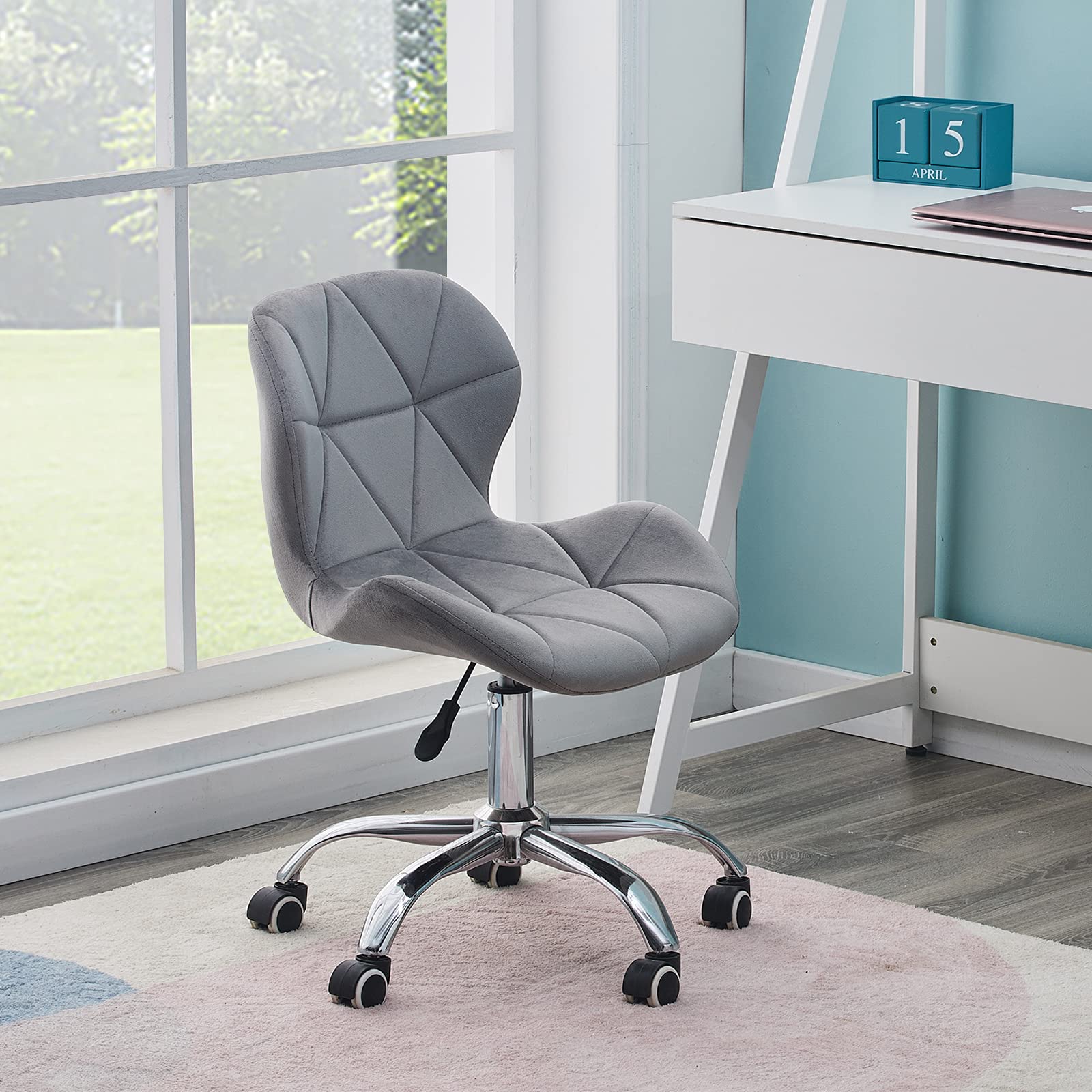 Sedia Da Ufficio Girevole In Ecopelle - Ergonomica, Altezza Regolabile, Rosa - Foto 8