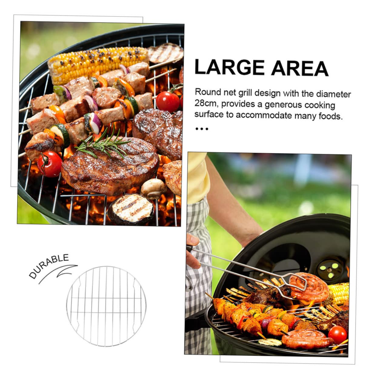 Healifty 2Pcs Stainless Steel Outdoor Barbecue Racks Sturdy Steak Rack for Even Heating Lightweight Design for Grilling and Roasting Activities Dishwasher and