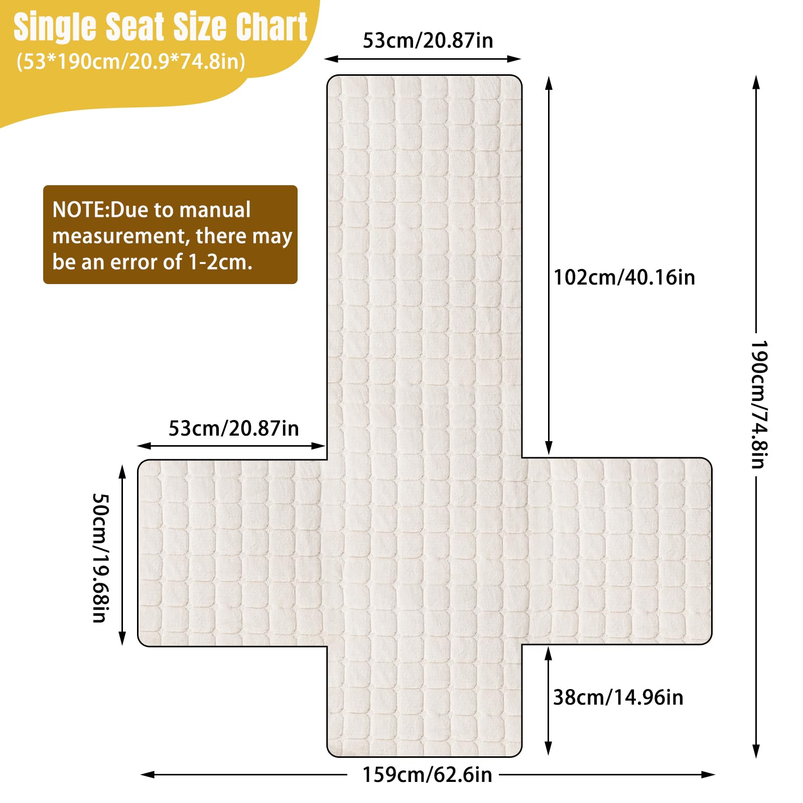 Funda para sillón Relax reclinable universal, funda para sillón de 1 plaza con bolsillos y elástico, funda para sillón con reposabrazos, protección antimanchas y antiarañazos, lavable, beige, 1 plaza