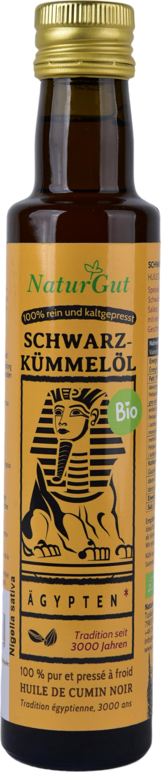 Olio di cumino nero biologico 100% genuino- nigella sativa dall'Egitto 250ml