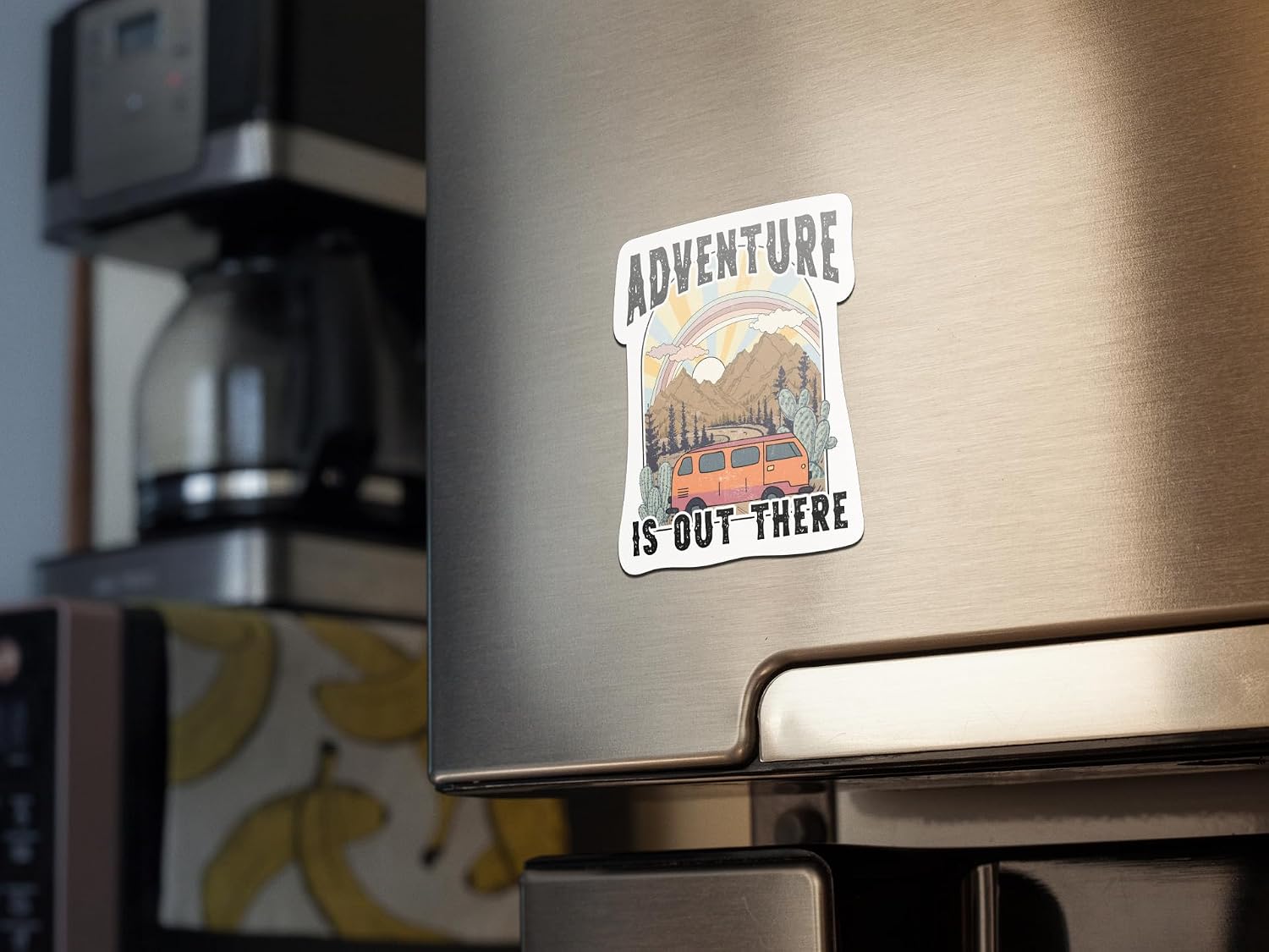 Adventure is Out There Colorful Refrigerator Magnet | UV Printed 4-Inch Kitchen Decor Accessory Featuring Stunning Design | Adventure Outdoor Nature Camping Hiking Travel Mountain Explore CSM1545 image 3