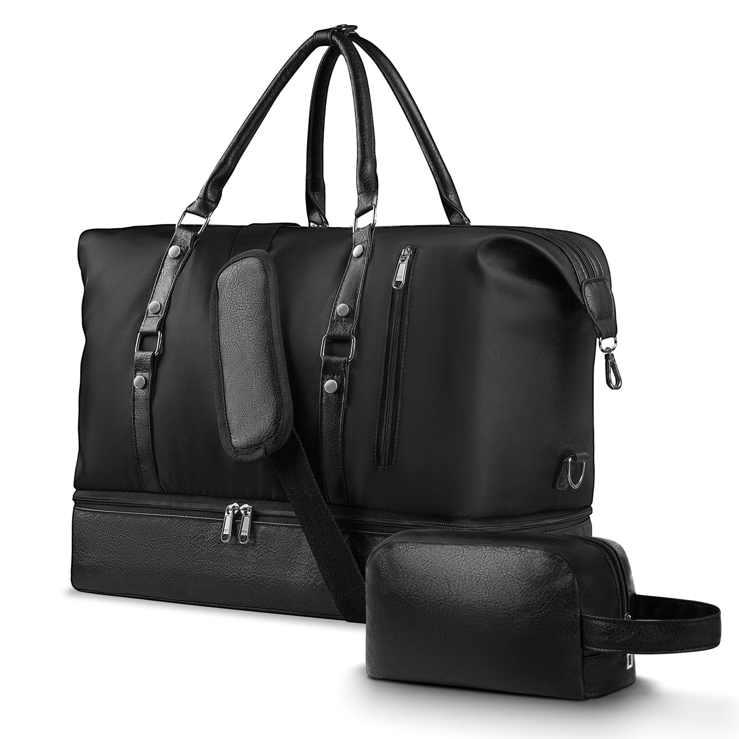 BRUBAKER Faltbare Reisetasche 110L Duffle Bag Schwarz – Wandelbare Weekender & Sporttasche Für Reisen, Urlaub & Fitness