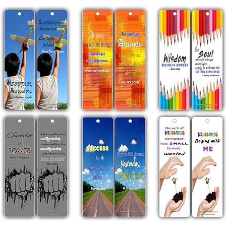 amazon com smart quotes about wisdom attitude character success kindness future bookmarks 12 pack for kids teens boys girls great books reading rewards incentives for kids boys girls classroom supplies office products