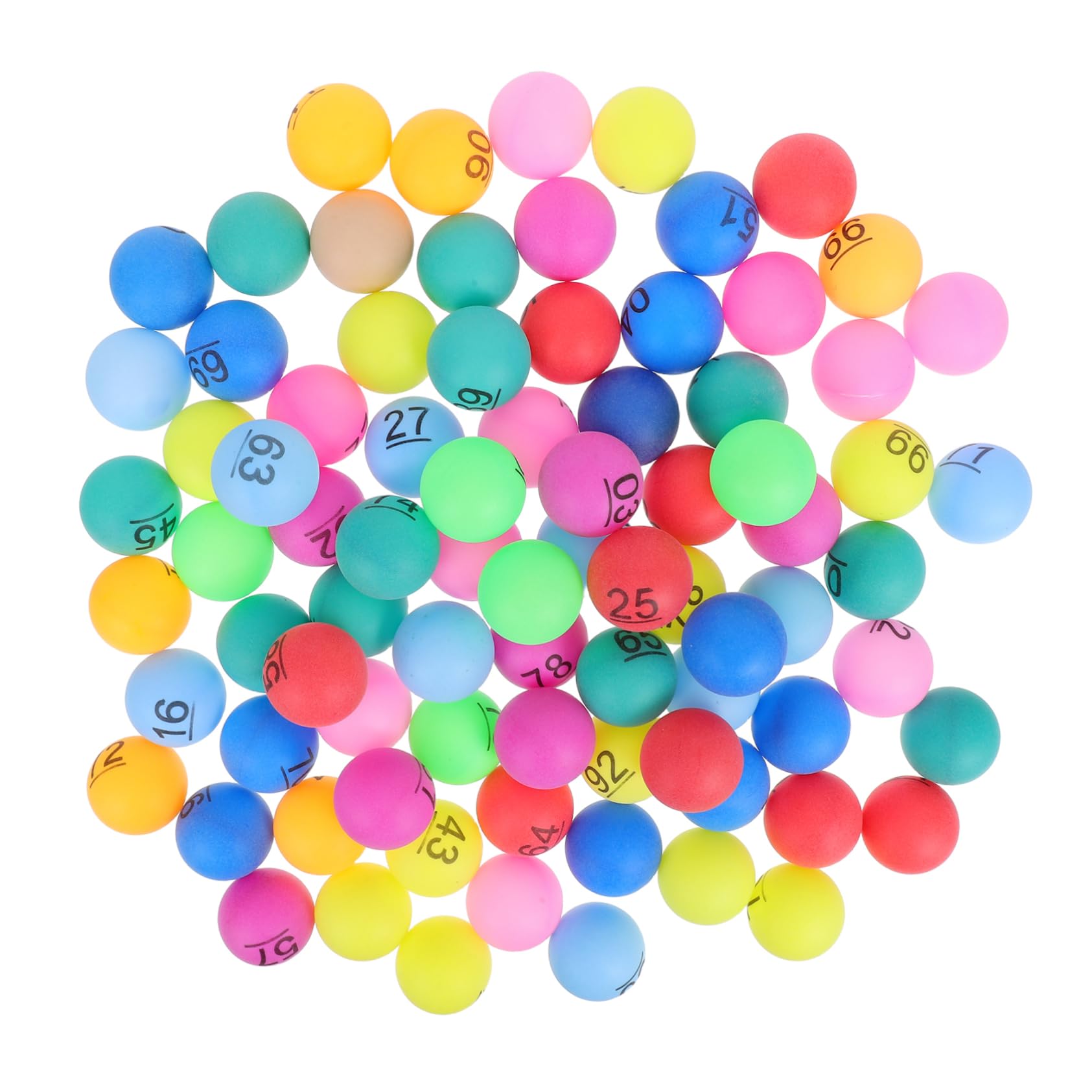 Kisangel 100pcs Numbered Balls: Colored 1-100 Numbered Raffle Balls - 4cm Small Plastic Spheres for Lottery Bingo Games Party Decorations and Family Entertainment