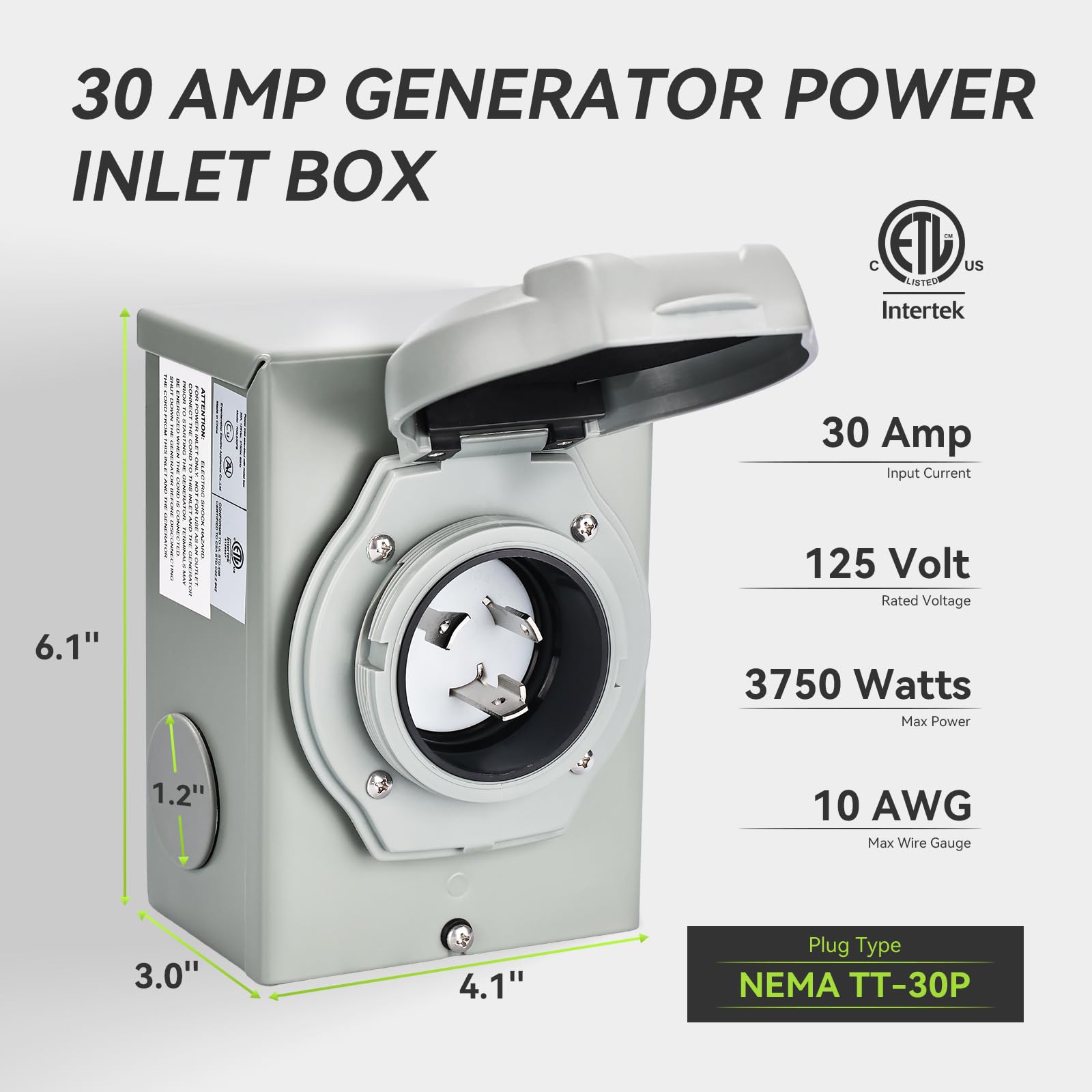 Snapklik.com : RVMATE Pre-Drilling 30 Amp Generator Power Inlet Box ...