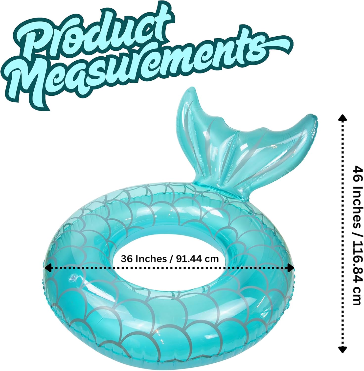 Mermaid Inflatable Adult Pool Float - Mermaid Tail Swimming Tubes, Water Rafts for Beach, Lake, Tanning - Fun Floating Beach Lounger, Water Toys, Pool Floats Adult - 46" Large Blue Tail Chair