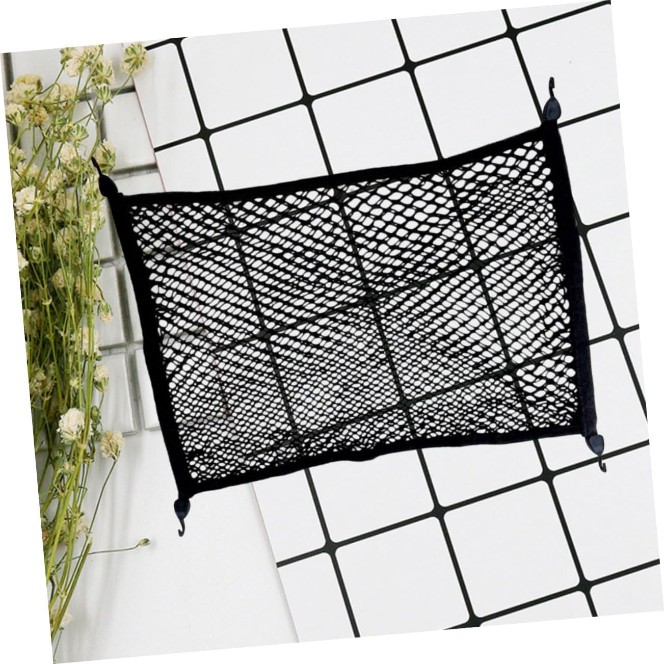 VOSAREA Elastic Luggage Net Storage for Car Trunk Mesh Cargo Net Truck Organizer Self-Locking Hooks