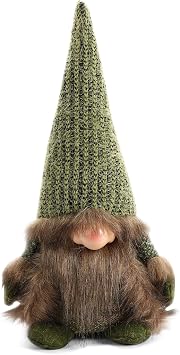 Gnome Christmas Decorations - Santa Plush Ornaments Holiday Elf Dwarf Thanksgiving Halloween Valentines Nordic Gifts for Home Tiered Tray Tabletop D cor Green
