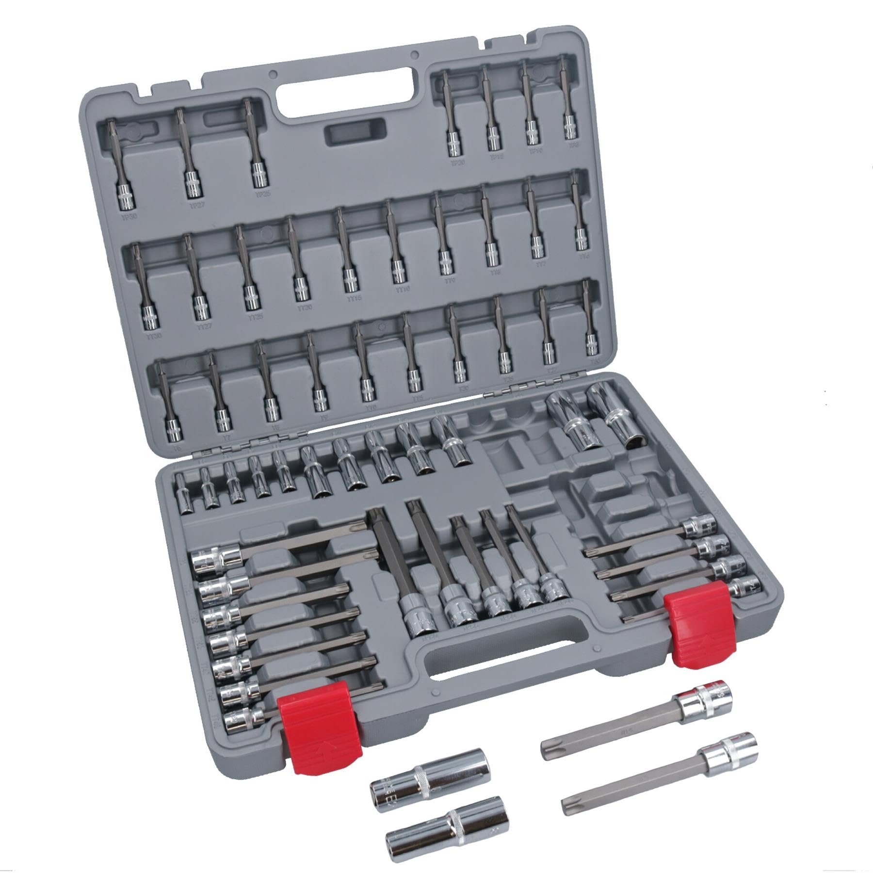 AB Tools Torx Star odporne na manipulacje gniazda Star Plus E męskie i żeńskie T6 - T70 E4 - E24 60 szt