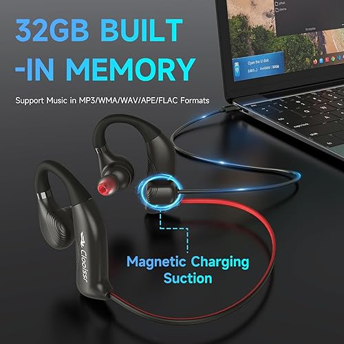 Miniatura 7 de S36 HiFi - Auriculares impermeables para natación, IPX8 TOP 32 GB, auriculares de natación con Bluetooth y reproducción de MP3, cancelación de ruido