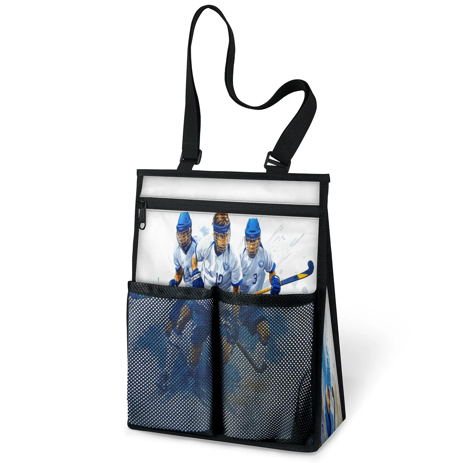 Ourtheme Sports Hockey Player Portable Shower Bag for Travel Gym Camp Beach Tote Shower Caddy Bags Hanging Toiletry
