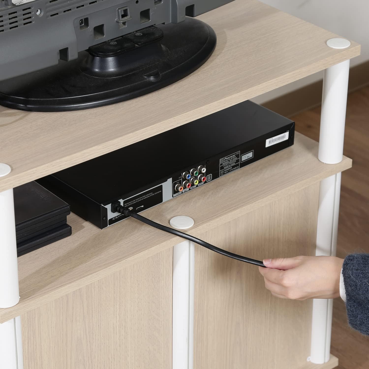 Fuji Boeki 97528 TV Stand, Low Board, Size 24, Width 23.6 inches (60 cm), White Wash, Storage Included