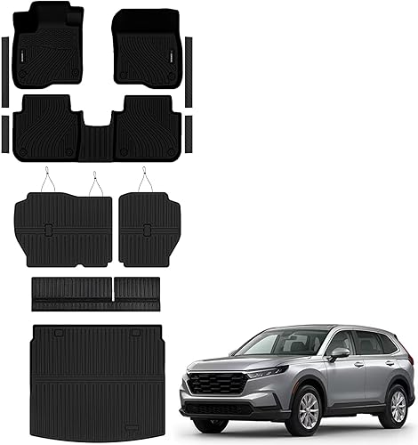 Miniatura 7 de Alfombrillas para todo tipo de clima, alfombrilla de carga superior para Honda CR-V 2023 2024 (incluye híbrido), forros de goma de elastómero