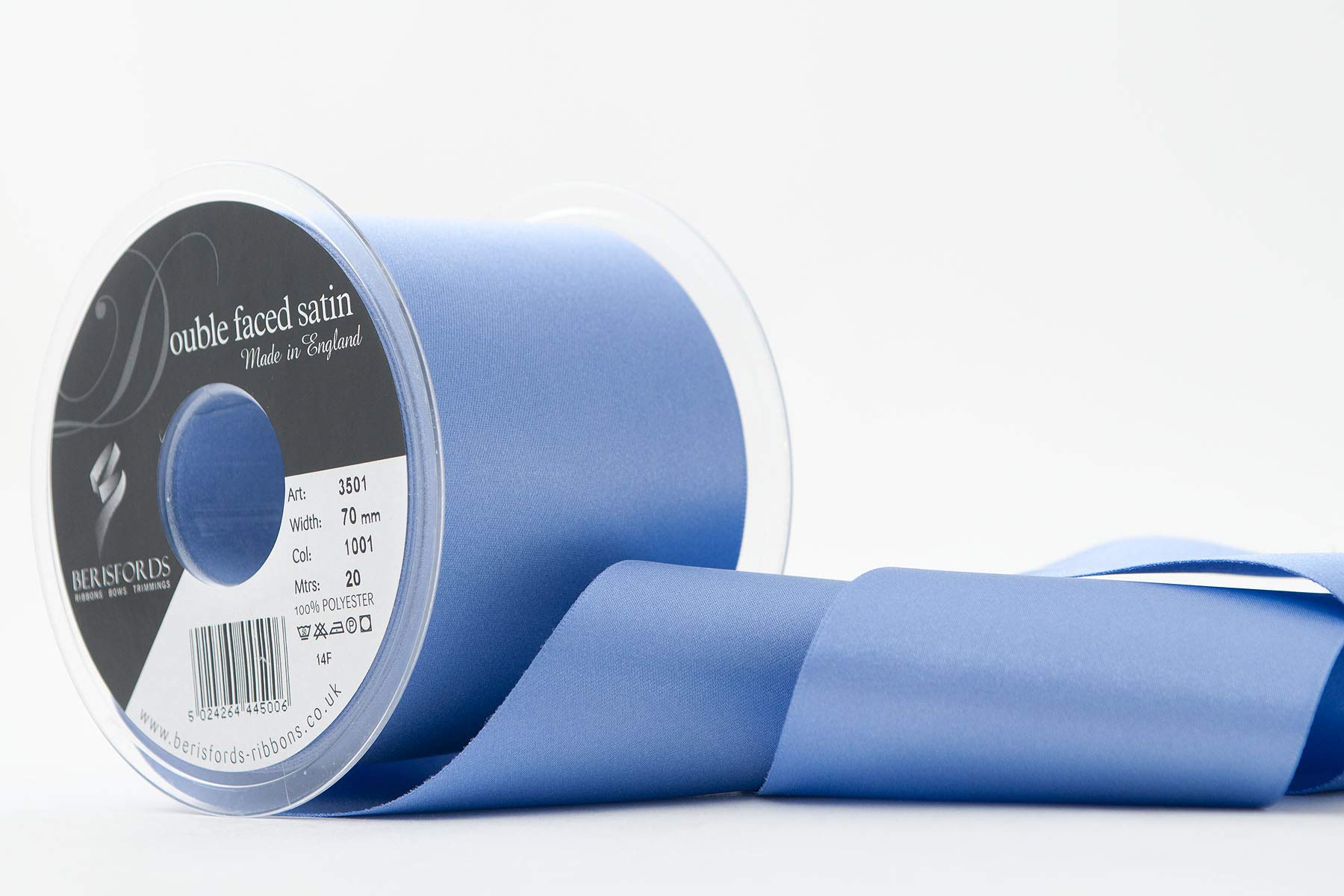 Berisfords Double Faced Satin Ribbon, Lupin, 70 mm Width, 20 metre Length