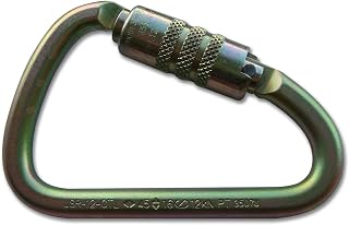 ProClimb USR-12-CTL Twist Steel Carabiner - 124 mm x 79 mm, ANSI Z359.1-2007/Z359.12-2009 Certified, 45 Kn Minimum Breaking Strength, Safety Supply Equipment - Made in Taiwan
