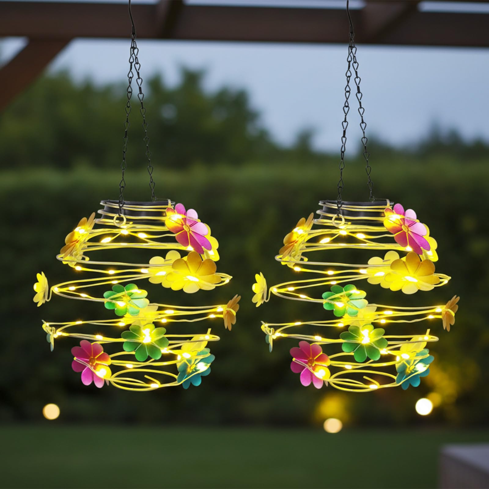 Photo 1 of 2 Pack Solar Lanterns Outdoor Waterproof Lights Decorative