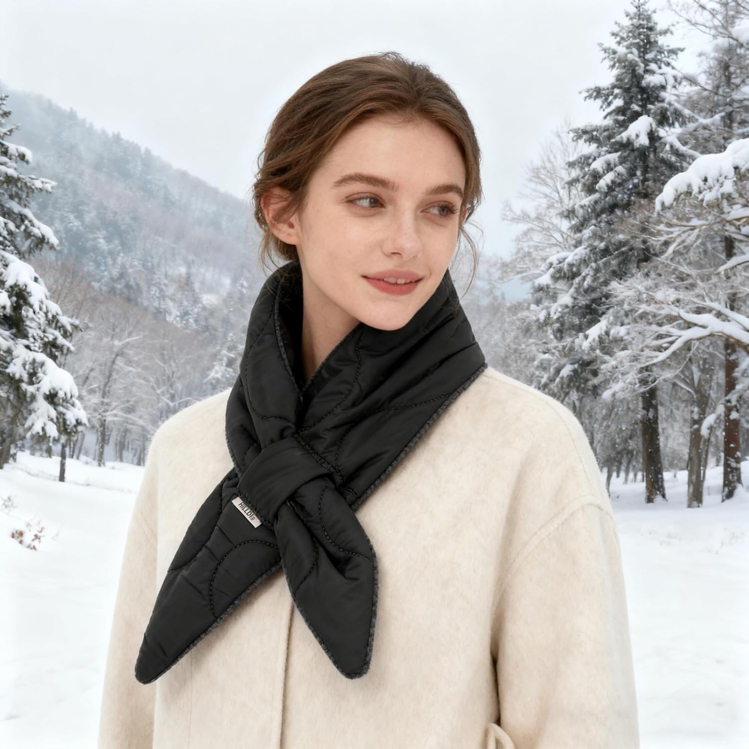 Hoce Winter Warm Down Cotton Fashion Scarves Cold Weather Soft Neck Warmer for Women Girls - Image 7