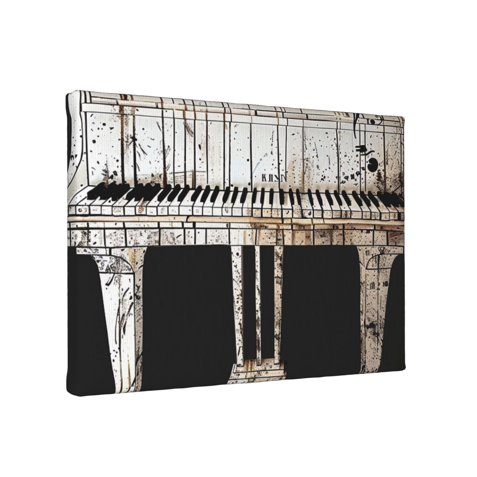YKLJG Piano Printed Wall Art Canvas Painting 30x20 CM Wooden Framed Picture Painting Artwork Prints for Bedroom Kitchen Home Office Decor