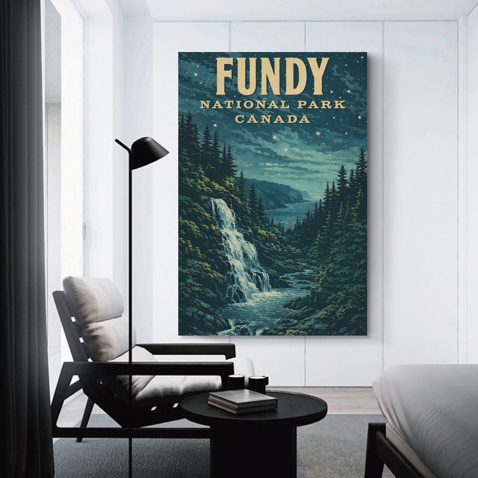 Junmoney Home Decor Wall Art Fundy National Park Vintage, 24x36inch(60x90cm), for New Homes, Bedrooms Or Workspaces, Decorative Present for New Homes
