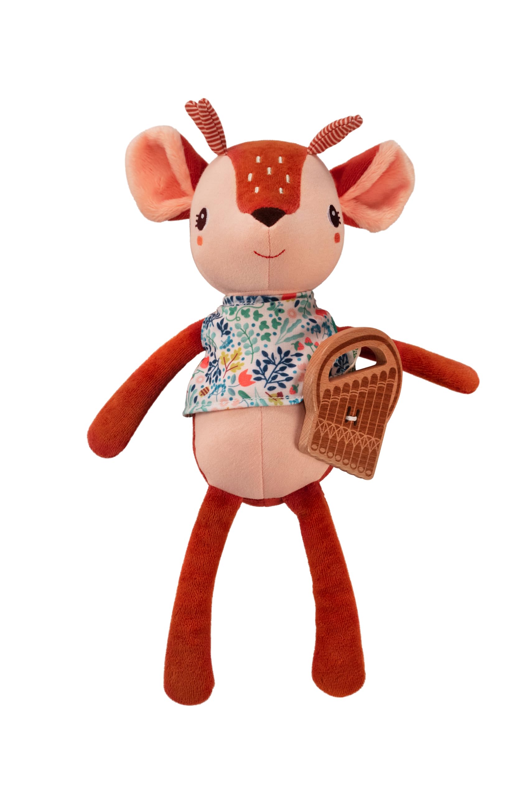 LILLIPUTIENS - Musical Plush - Stella the Fawn – Soothing Sound Toy to Comfort and Awaken Baby from Birth - With Soft Melody and Wooden Pan Flute – Ideal Birth Gift – 83391