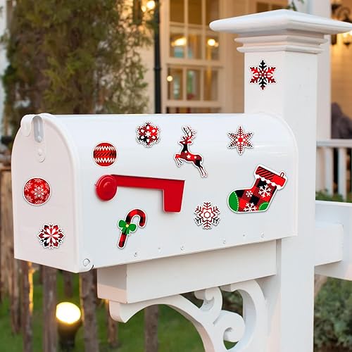 Miniatura 5 de Imanes de Navidad para puerta de garaje, 38 piezas, decoración magnética grande de Feliz Navidad, murales magnéticos reflectantes para automóvil,