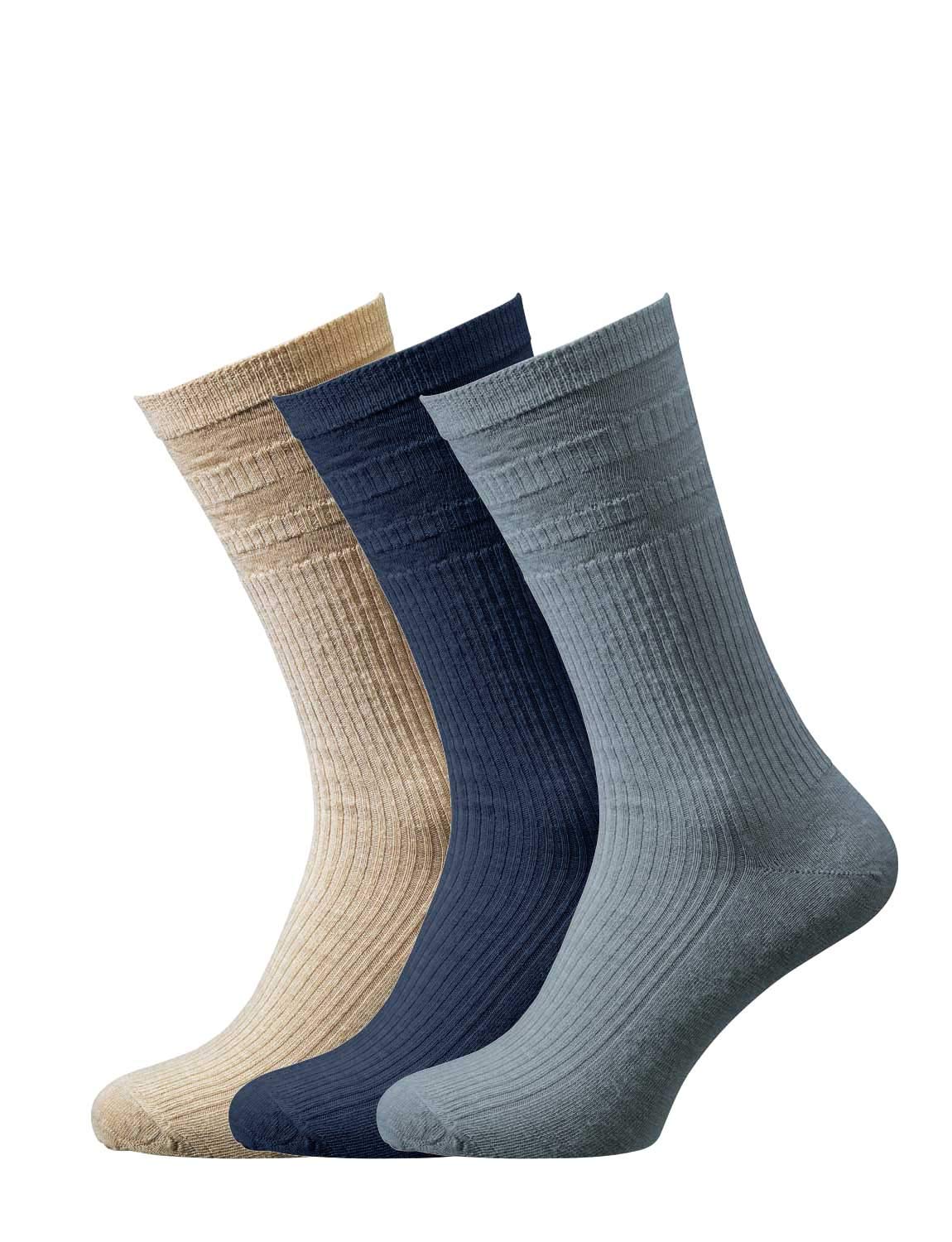 Hj Hall Men's Wide Fit Soft Top Wool Rich Socks Assorted 11-13