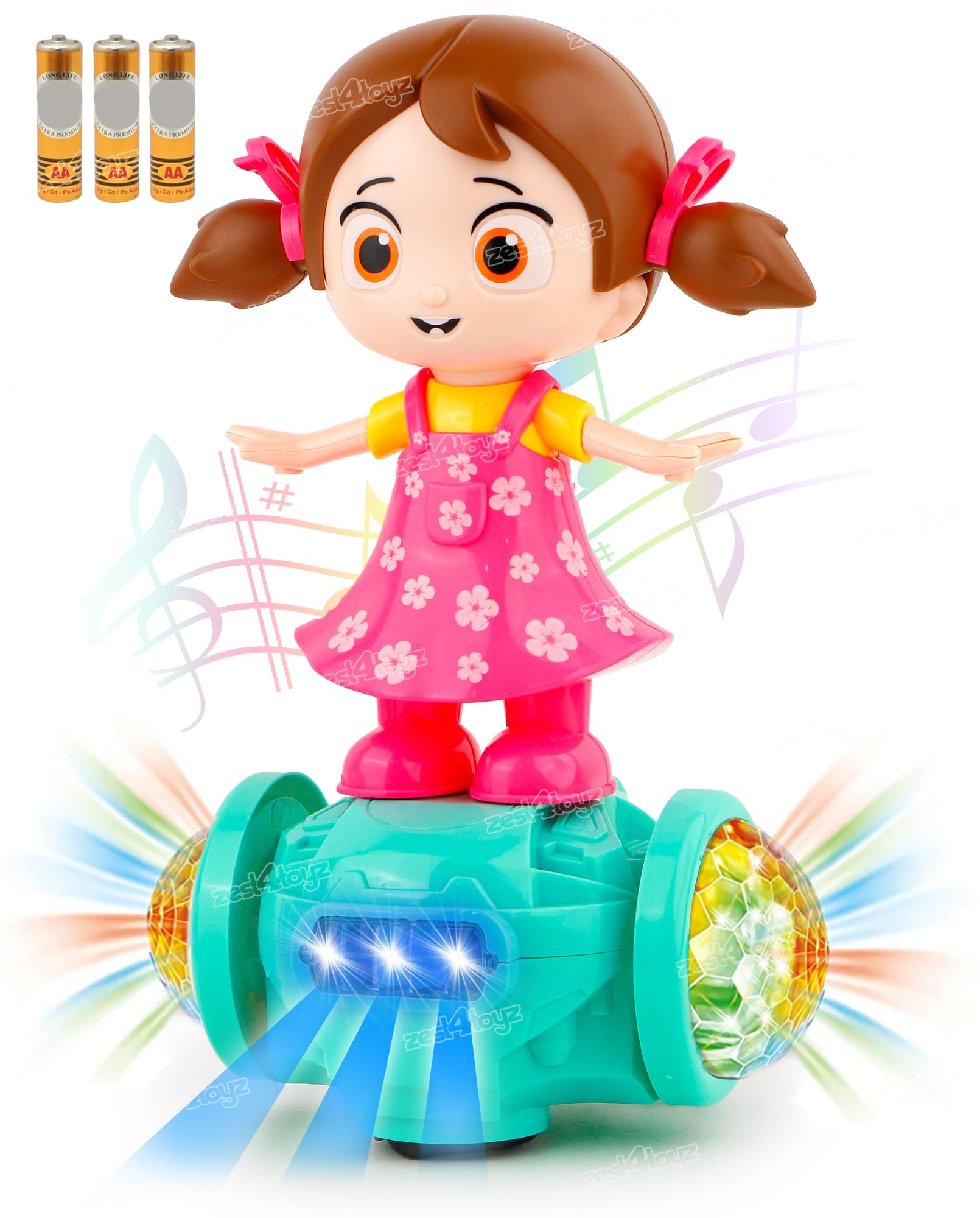 Zest 4 Toyz Musical Dancing Girl Toys for Kids 360 Degree Rotating with 5D Light & Music Sound Toy Bump and Go Activity Play Toy for Babies 1 Years+ (Pack of 1) (B0B1JK1ZGT) Amazon Price History, Amazon Price Tracker