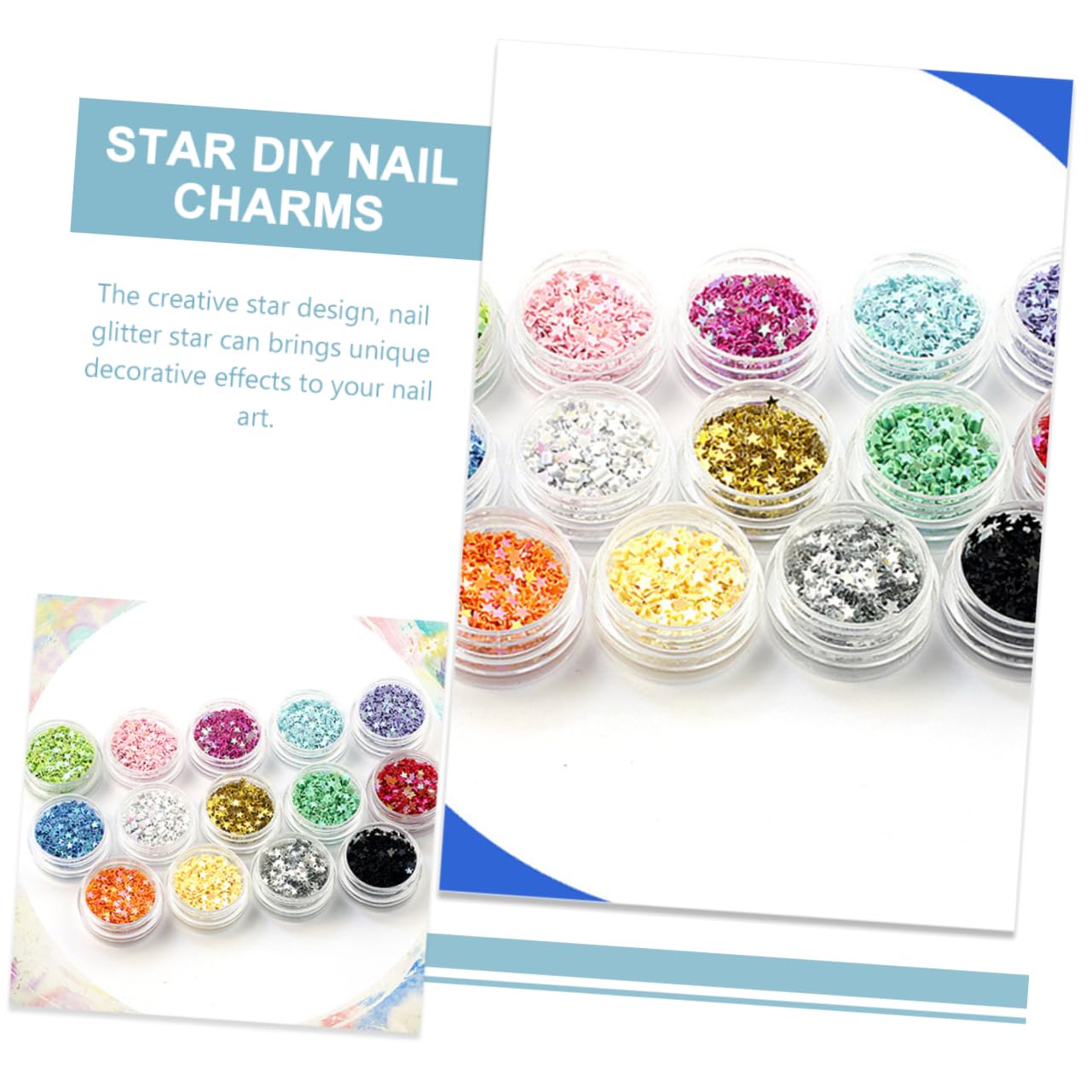 Ipetboom 5 Set Stella A Cinque Punte Glitter Nail Art Gioielli Fai Da Te Patch Per Unghie Accessori Materiali Fatti A Mano (14 Colori) Adesivi Per Unghie Uv Volpe Acrilico Elegant 14box*5