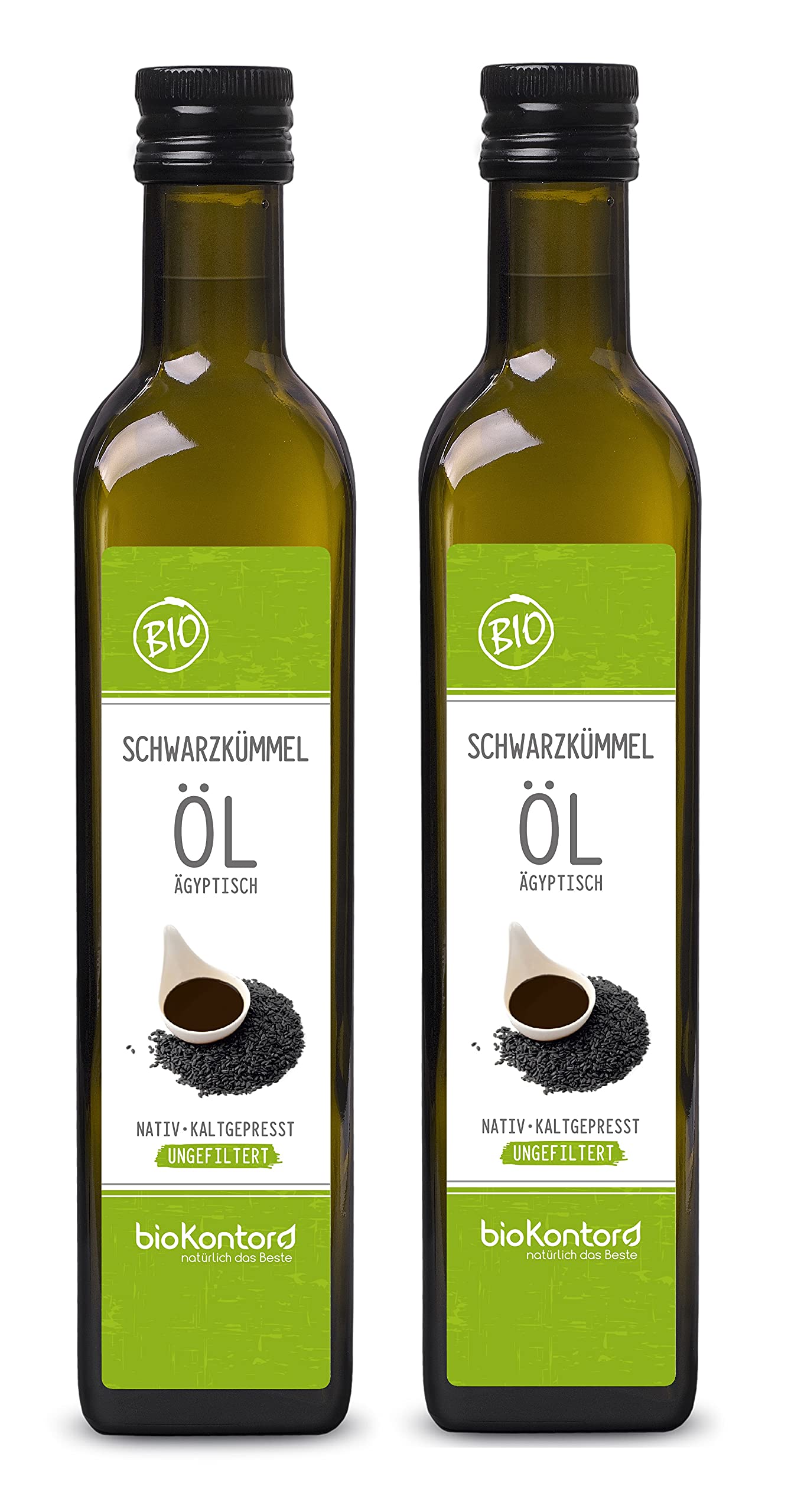Schwarzkümmelöl ägyptisch BIO UNGEFILTERT I 1000ml (2x 500ml) I nativ und kaltgepresst von bioKontor