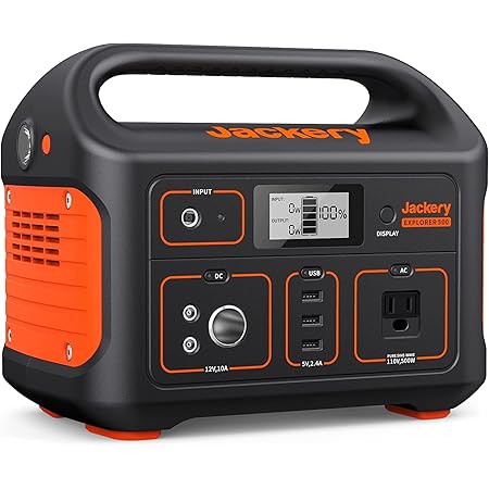 Jackery Portable Power Station Explorer 500, 518Wh Outdoor Solar Generator Mobile Lithium Battery Pack with 110V/500W AC Outlet (Solar Panel Optional) for Home Use, Emergency Backup,Road Trip Camping
