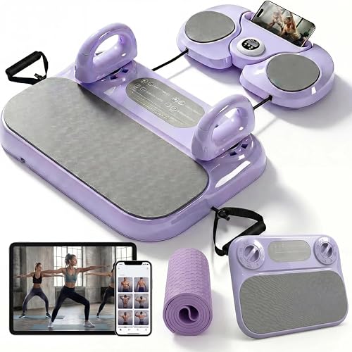 Foldable Pilates Reformer Board w/ 3-Month Course for Beginners |
