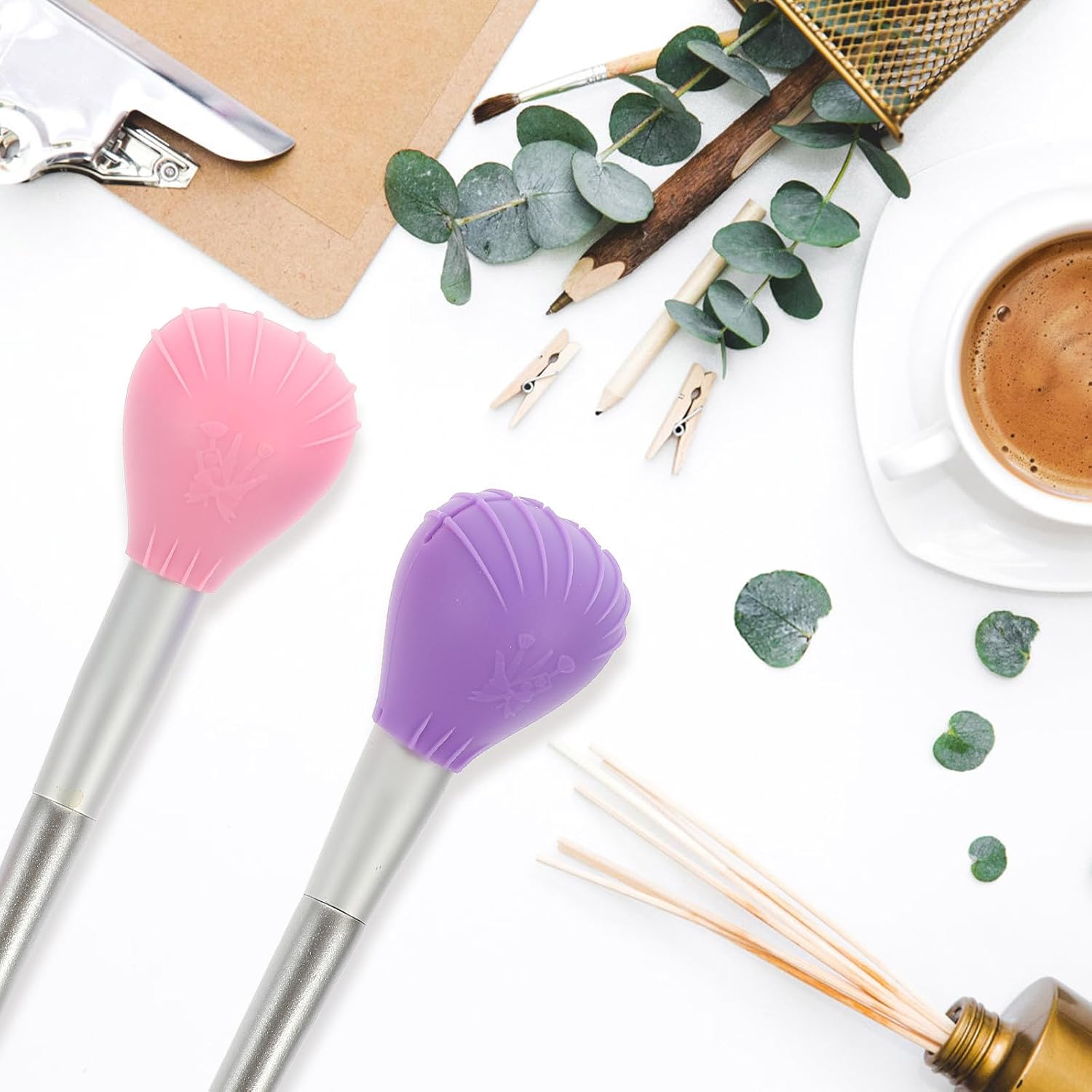 Wakauto 6pcs Silicone Makeup Brush Covers for Protective Storage image 5