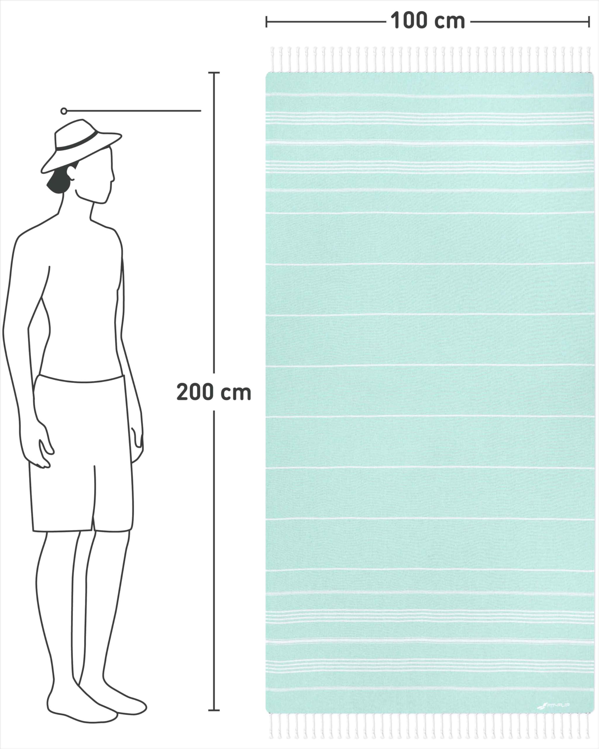 Fit-Flip Toallas Playa Hammam – Pareos Grandes de algodón 100% – Toalla Pareo compacta, Gigante y Secado rápido – Fouta XL Absorbente – Ideal para Piscina - Agua - 100x200cm Sultan — view 4