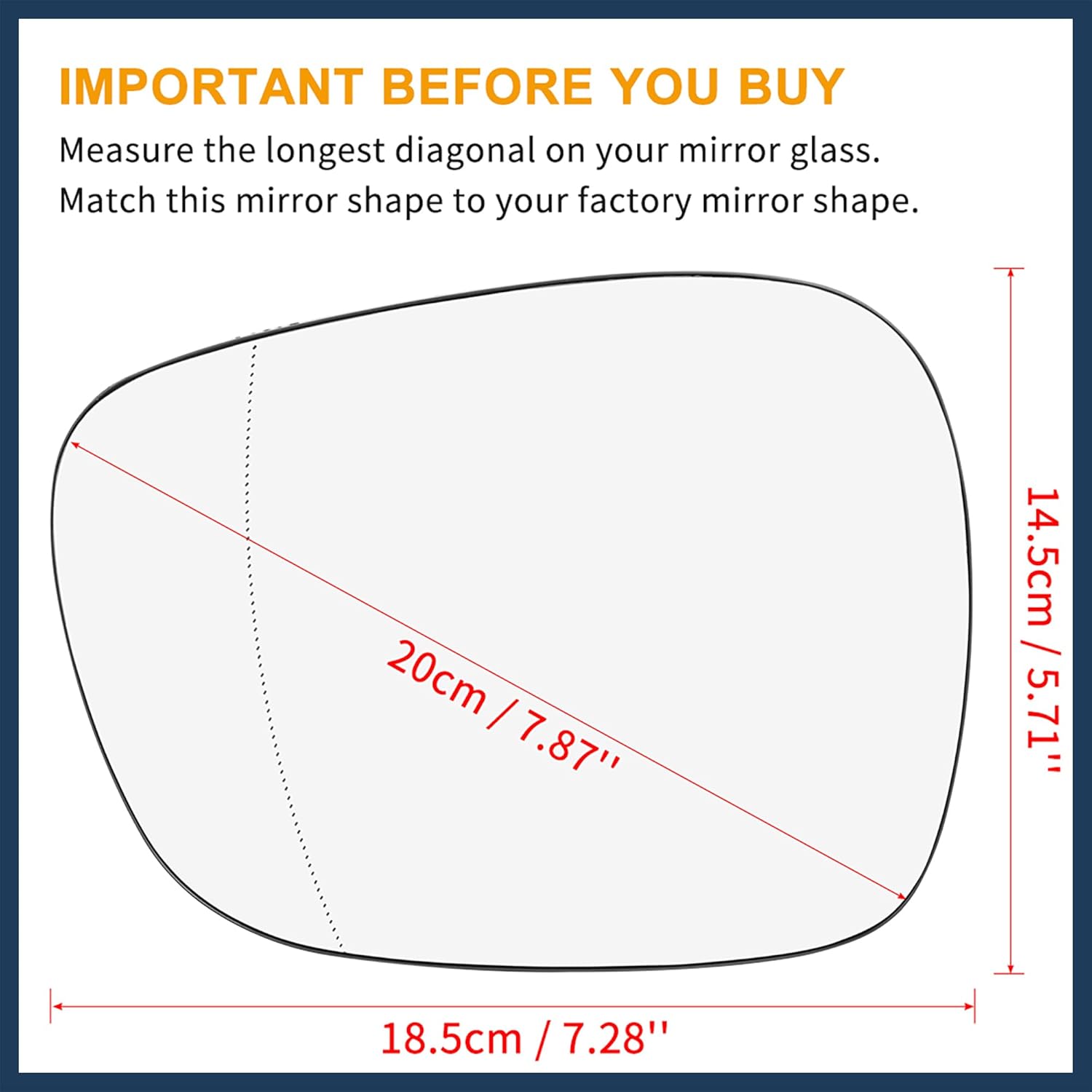 for BMW X3 11-14 Wide Angle Mirror Glass Heated with Backing Plate Driver Left Side Rearview Mirror Glass